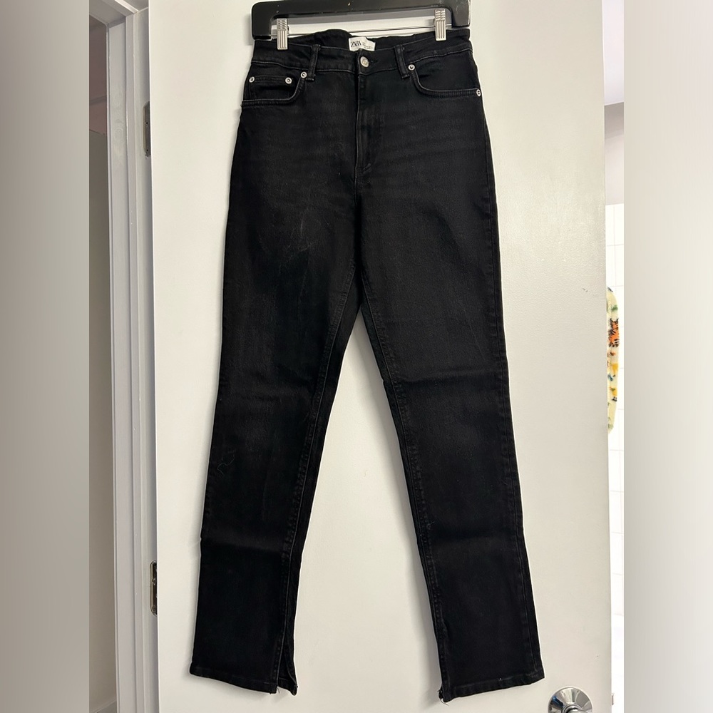 ZARA straight leg high waisted jeans